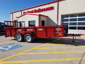 16’ Tandem Axle Utility Trailer W 32’’ High Side with 4’ Spring Assist Ramp Gate